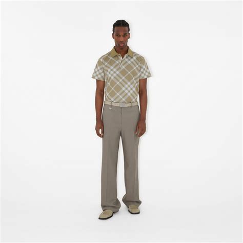 Check Cotton Blend Polo Shirt 